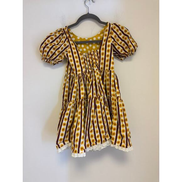 Sunflower Flowy Hippie Boho Twirl Dress Girl's Size 10 - Picture 3 of 3
